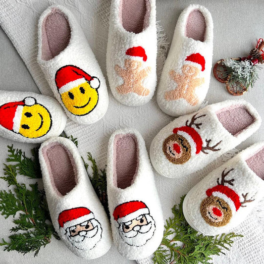 Festive Design Christmas Slippers – Warm House Shoes with Anti-Slip Sole