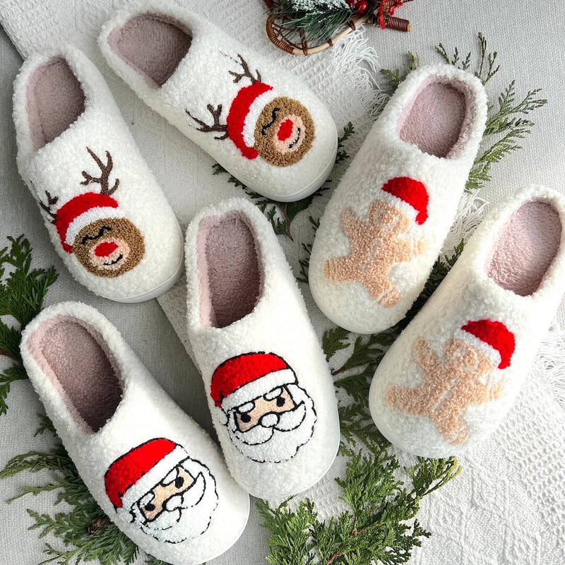Festive Design Christmas Slippers – Warm House Shoes with Anti-Slip Sole