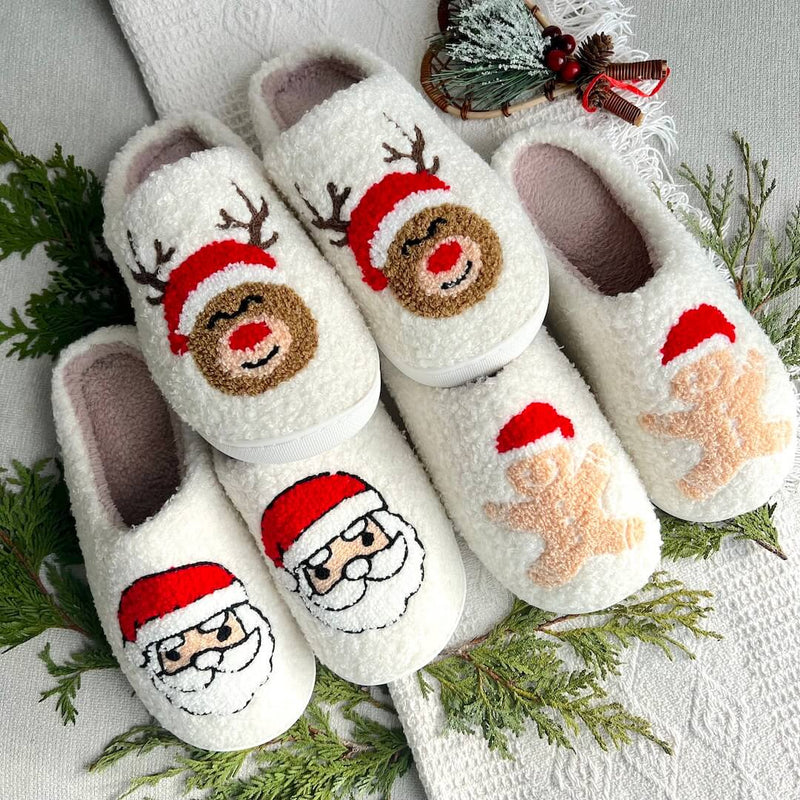Festive Design Christmas Slippers – Warm House Shoes with Anti-Slip Sole