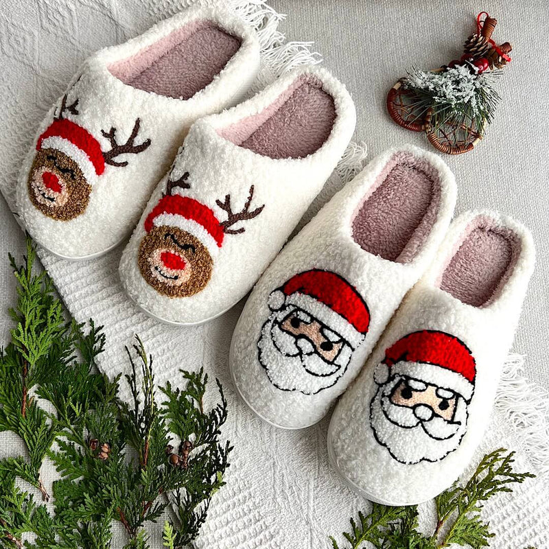 Festive Design Christmas Slippers – Warm House Shoes with Anti-Slip Sole