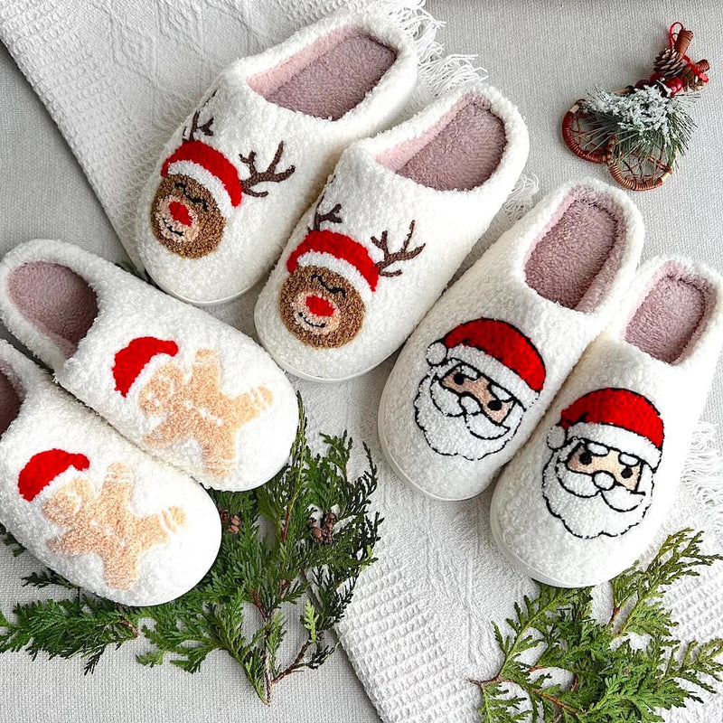 Festive Design Christmas Slippers – Warm House Shoes with Anti-Slip Sole