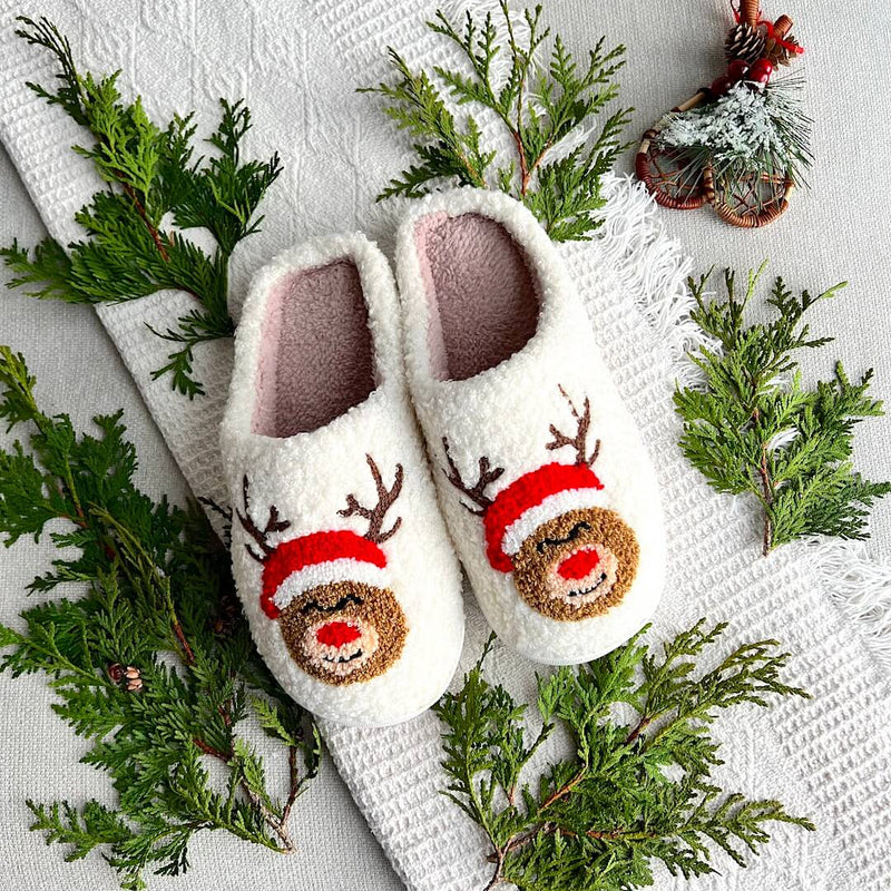 Festive Design Christmas Slippers – Warm House Shoes with Anti-Slip Sole