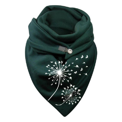 Soft Wrap Scarf with Button Print for Winter