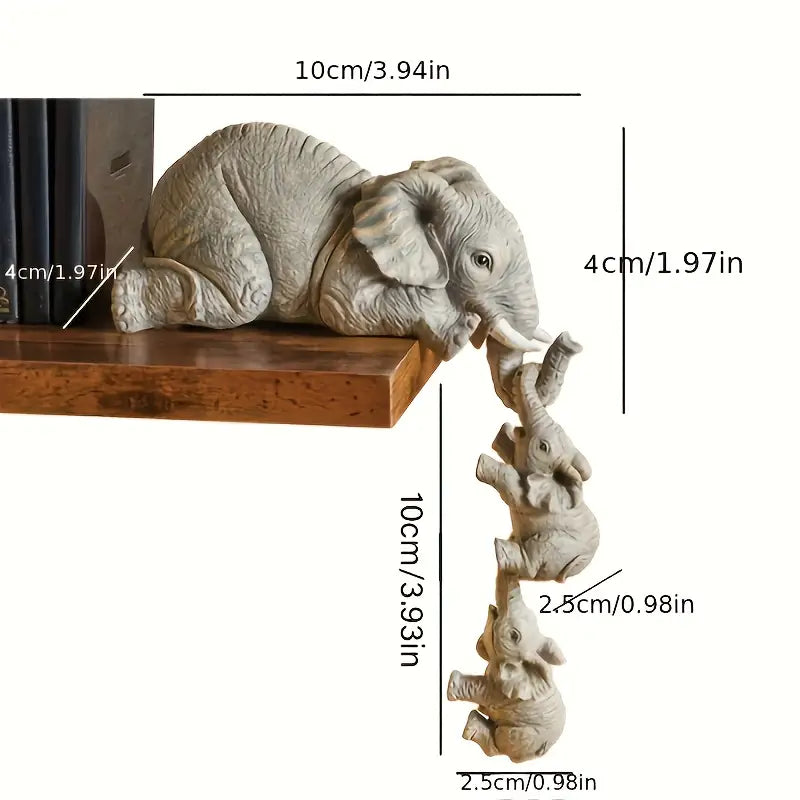 Decorative Elephant Family Figurines – Set of 3 for Home Decor