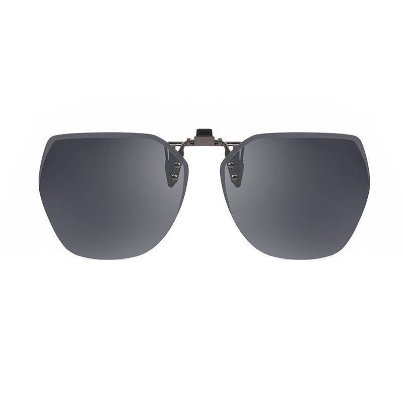 Rimless Polarized Clip-On Sunglasses with Anti-Glare and Flip-Up for Driving