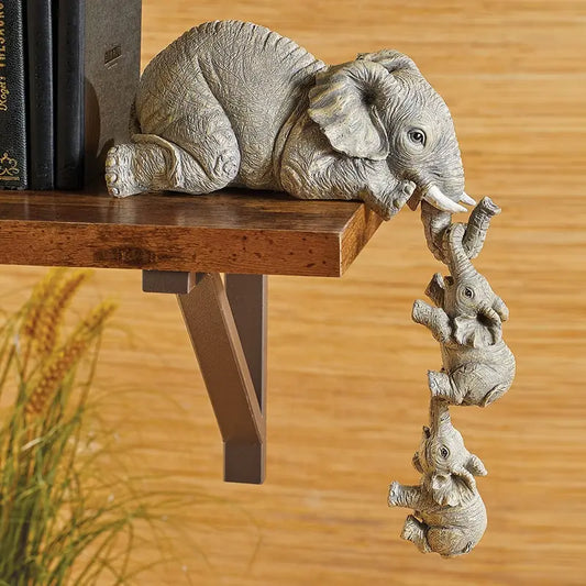 Decorative Elephant Family Figurines – Set of 3 for Home Decor