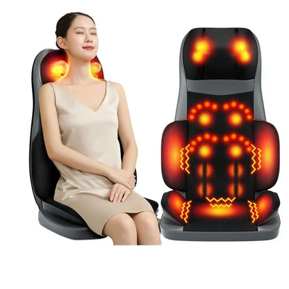 Heated Massage Cushion – 8D Neck and Back Massager with Vibration & Remote