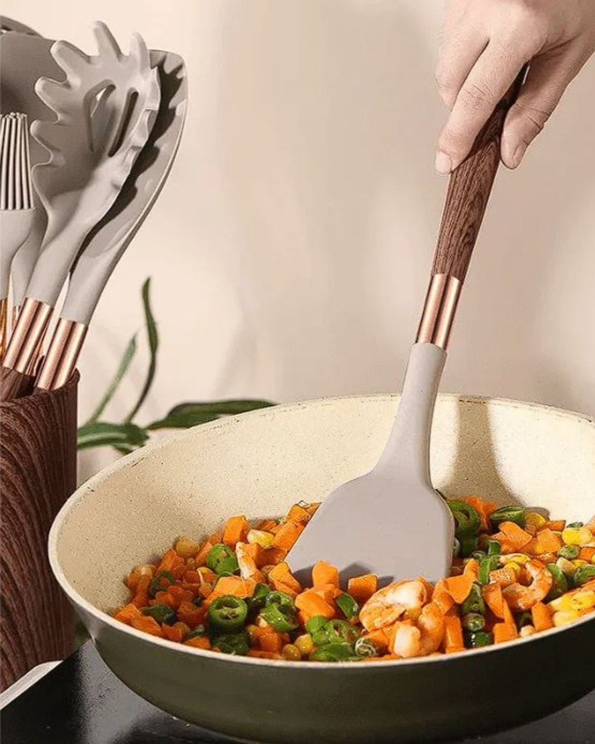 Wooden Cooking Tools Set – Non-Stick Kitchen Utensils