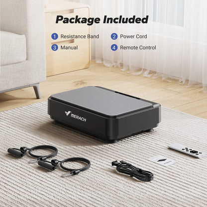 Compact Vibration Fitness Plate – 99 Speed Settings, 9 Workout Modes, Remote & Resistance Bands