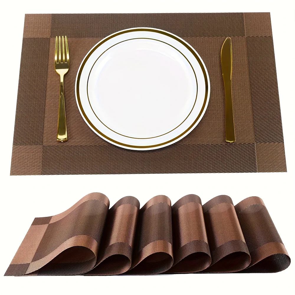 Washable Non-Slip PVC Table Mats for Dining – Heat Resistant Placemats