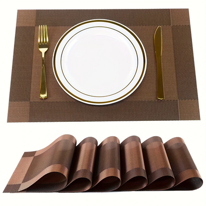 Washable Non-Slip PVC Table Mats for Dining – Heat Resistant Placemats