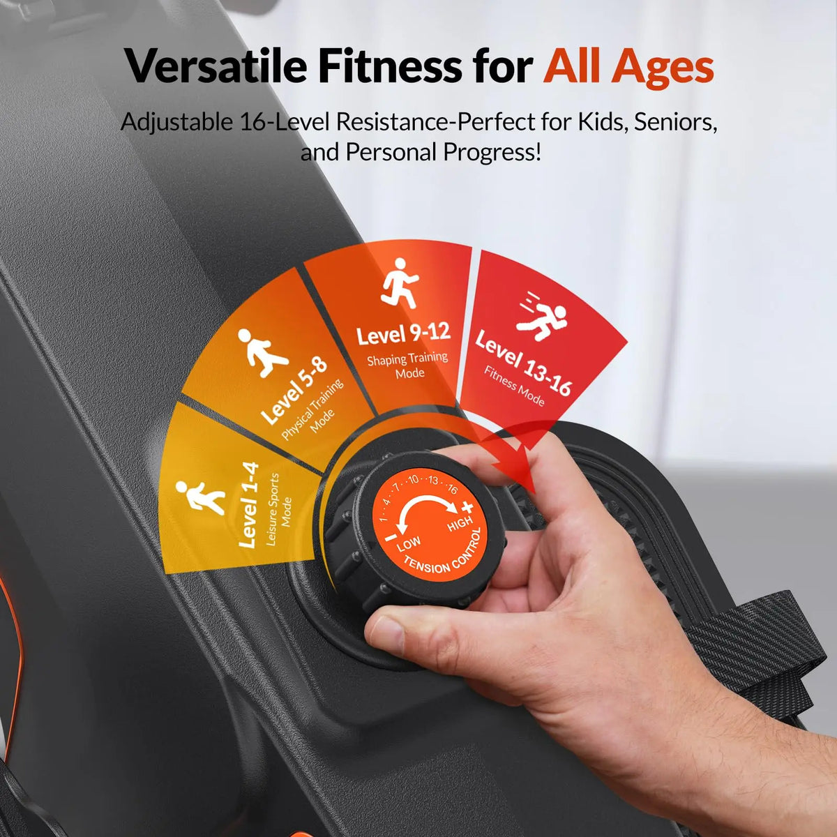 Magnetic Rowing Machine with 16 Resistance Settings | 12 lb Flywheel, Bluetooth LCD, 350 lb Weight Capacity & Compact Design