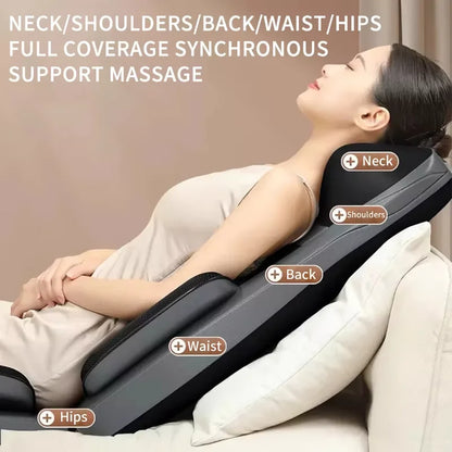 8D Neck-to-Foot Massager with Heat – Full Body Massage Cushion & Reclining Backrest