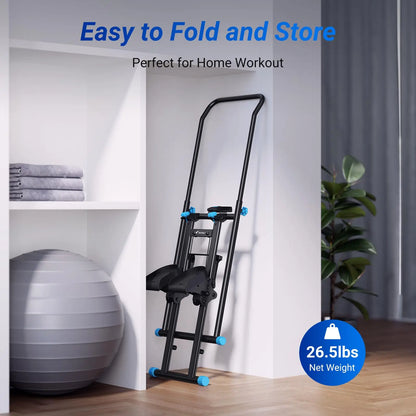 Adjustable Vertical Climber for Full Body Cardio Training with LCD Display, 300 lb Limit