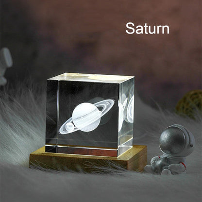 3D Galaxy Crystal Cube with Rechargeable LED Light Base – Charming Home Décor & Gift Idea