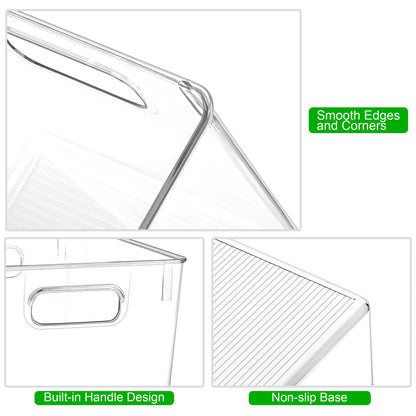 Stackable Clear Acrylic Storage Bins for Refrigerator and Pantry Organization