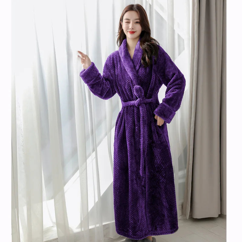 Long Bathrobe | Soft & Comfortable | With Shawl Collar & Belt