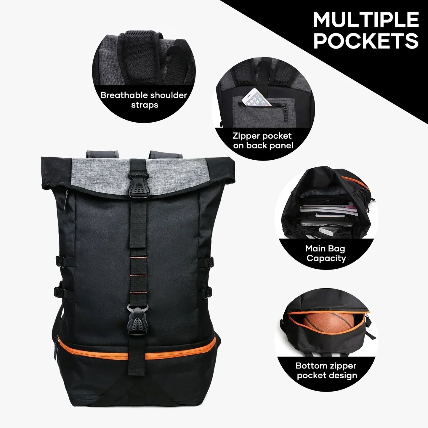 Sport Backpack with Shoe and Ball Storage – 35L Softback Design