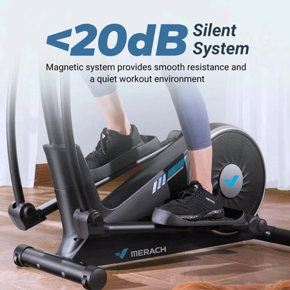 Elliptical Exercise Machine - 16 Resistance Settings, 15.5-Inch Stride, App Sync, 350 lb Weight Limit & Silent Rear Drive