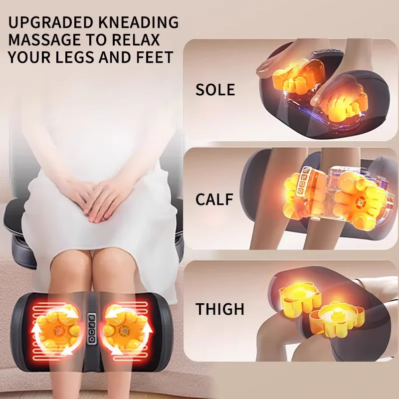 8D Neck-to-Foot Massager with Heat – Full Body Massage Cushion & Reclining Backrest