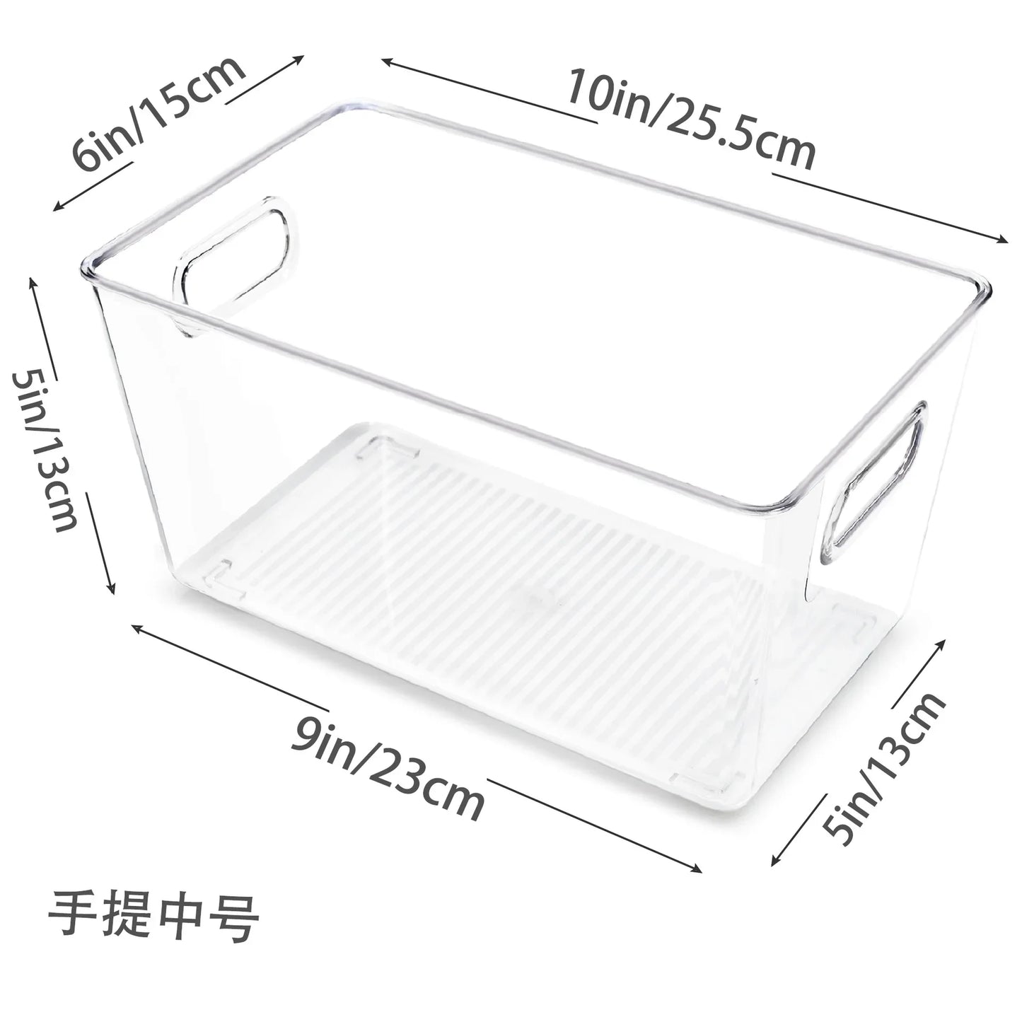 Stackable Clear Acrylic Storage Bins for Refrigerator and Pantry Organization
