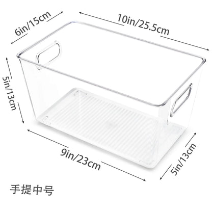 Stackable Clear Acrylic Storage Bins for Refrigerator and Pantry Organization