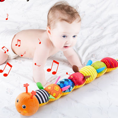 Plush Musical Rattle Caterpillar with Sensory Features