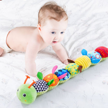 Plush Musical Rattle Caterpillar with Sensory Features