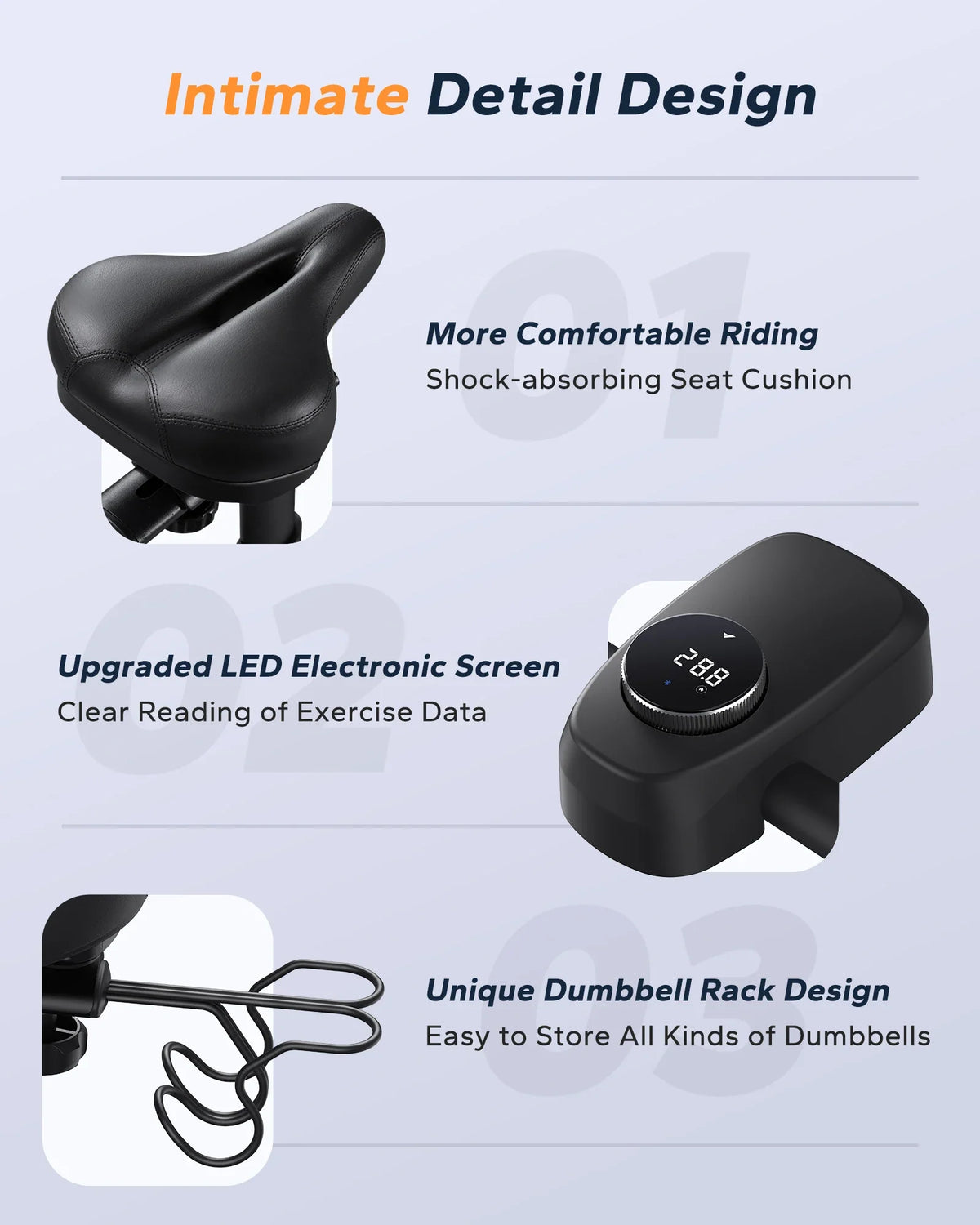 Quiet Magnetic Exercise Bike with App Sync, LED Display, Adjustable Seat & 300 lb Weight Limit