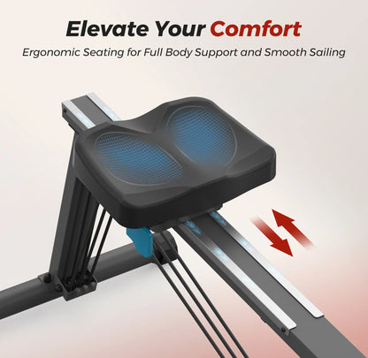 Rowing Machine with 360° Paddle Motion, Adjustable Resistance Band & LCD Display, 265 lb Weight Limit