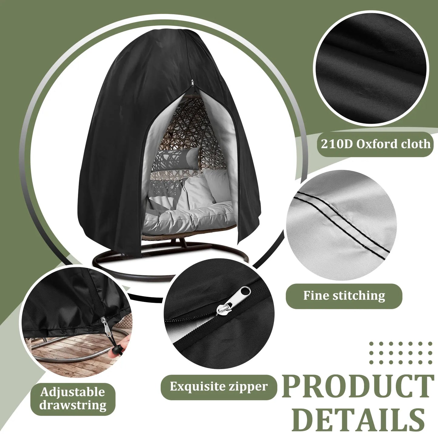 Hammock Chair Protective Cover | Waterproof & UV Resistant | Polyester | 190x115 / 200x230 cm