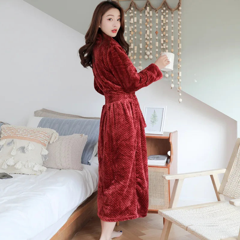 Long Bathrobe | Soft & Comfortable | With Shawl Collar & Belt