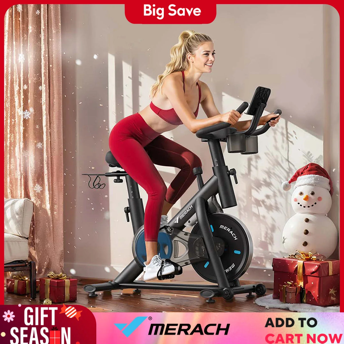 Quiet Magnetic Exercise Bike with App Sync, LED Display, Adjustable Seat & 300 lb Weight Limit