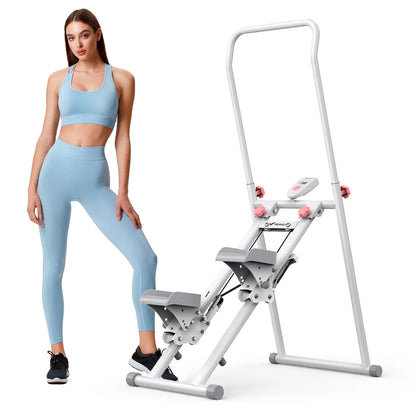 Adjustable Vertical Climber for Full Body Cardio Training with LCD Display, 300 lb Limit