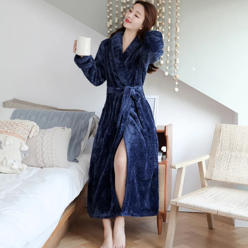 Long Bathrobe | Soft & Comfortable | With Shawl Collar & Belt