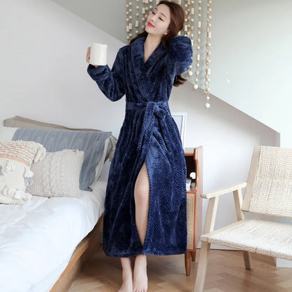 Long Bathrobe | Soft & Comfortable | With Shawl Collar & Belt