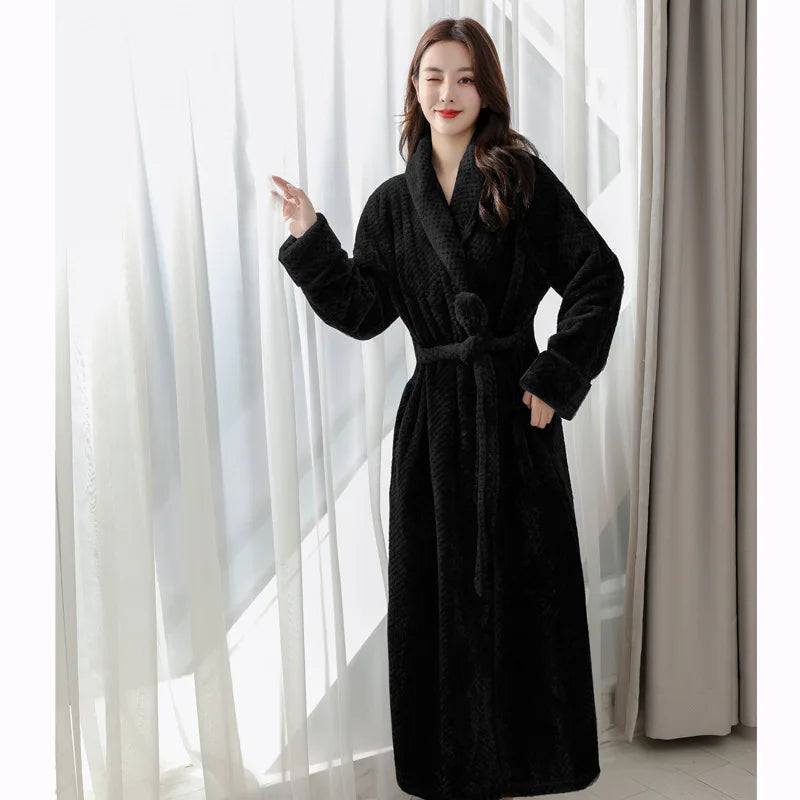 Long Bathrobe | Soft & Comfortable | With Shawl Collar & Belt