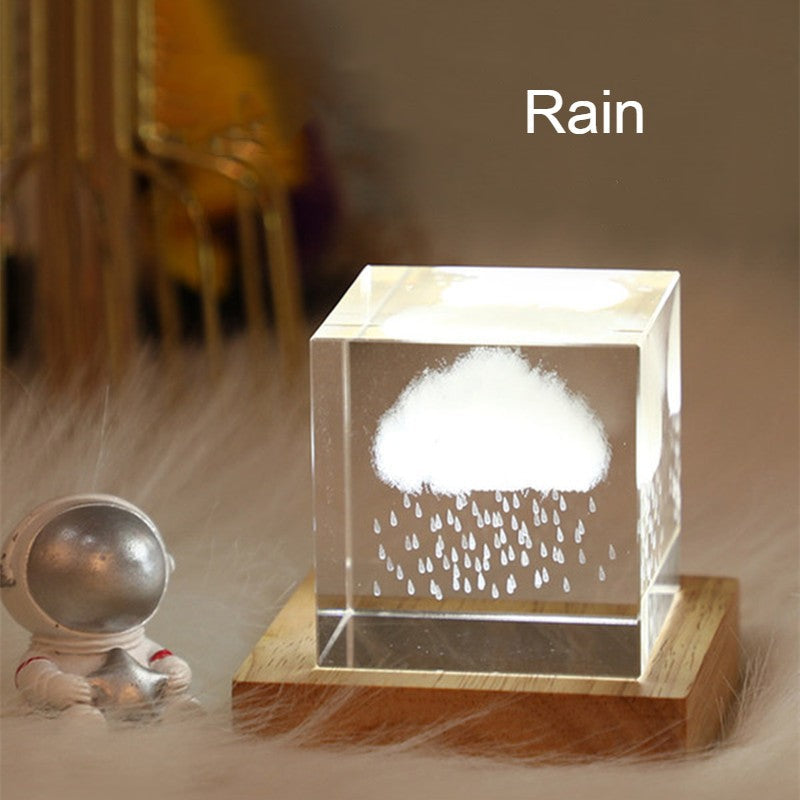 3D Galaxy Crystal Cube with Rechargeable LED Light Base – Charming Home Décor & Gift Idea