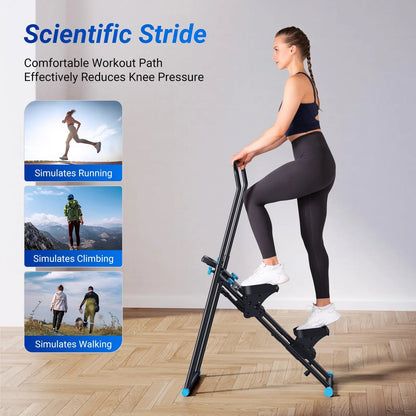 Adjustable Vertical Climber for Full Body Cardio Training with LCD Display, 300 lb Limit