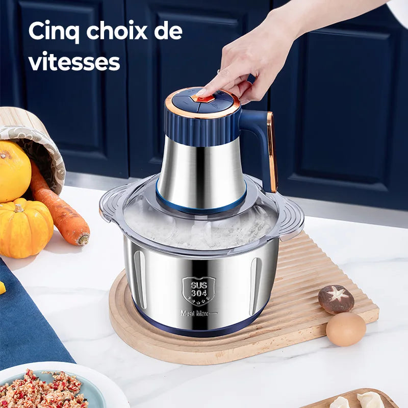 500W Mixer with 6 Stainless Steel Blades, 5 Speed Settings, 5L Capacity