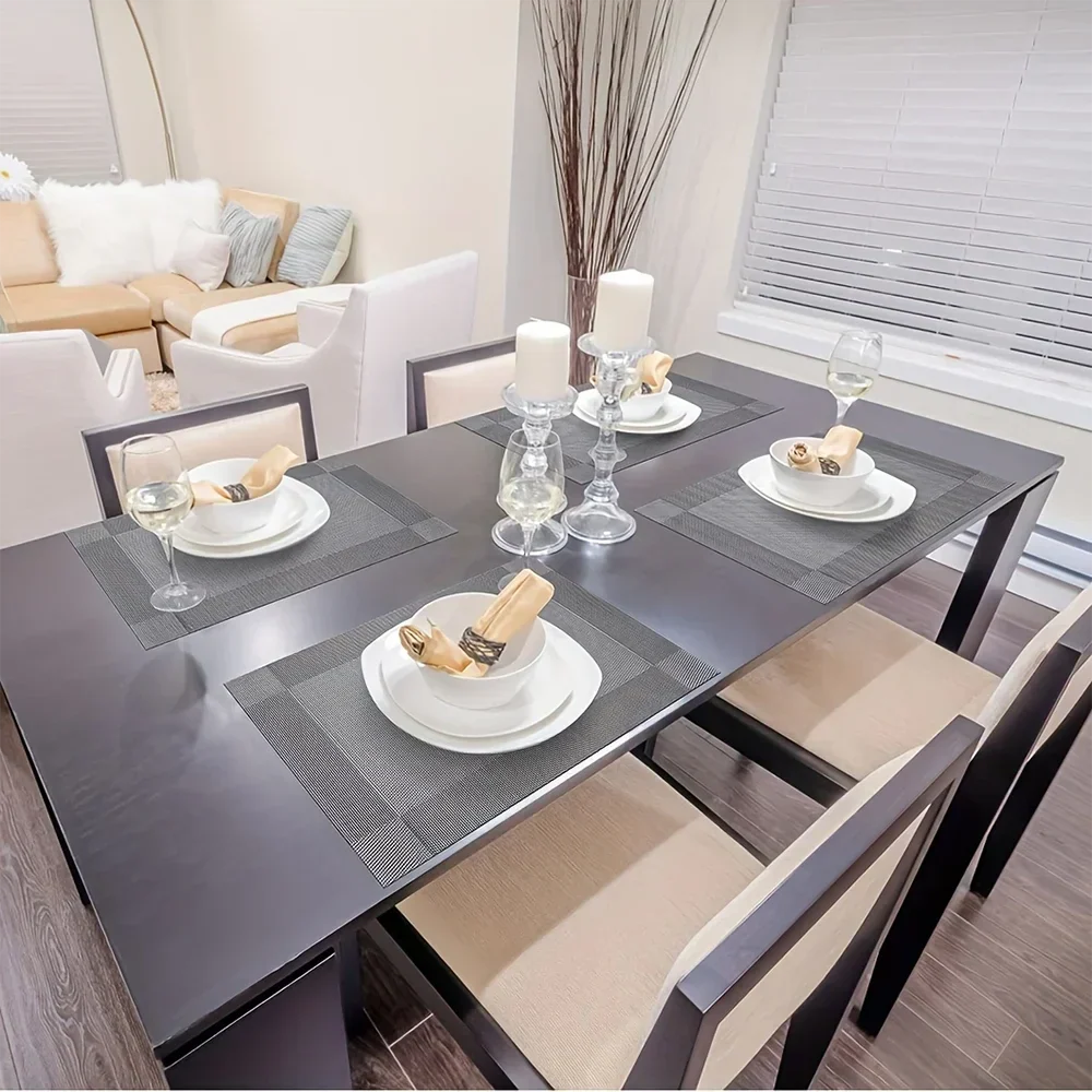 Washable Non-Slip PVC Table Mats for Dining – Heat Resistant Placemats