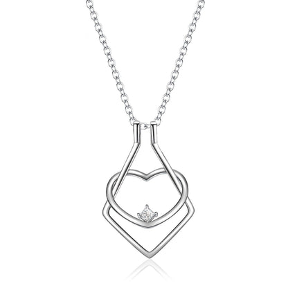 Heart-Shaped Necklace with Ring Holder – Floral Elegance Design