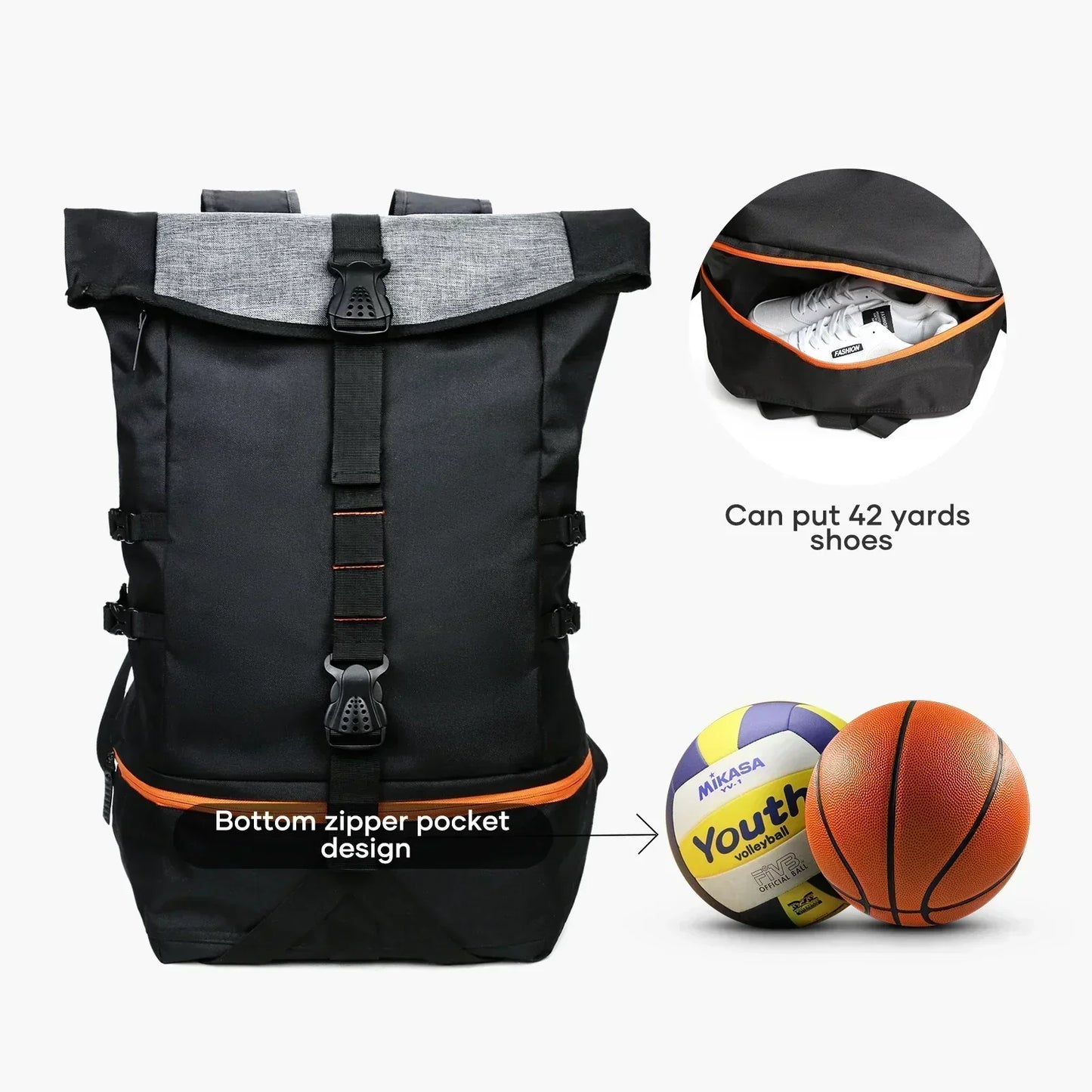 Sport Backpack with Shoe and Ball Storage – 35L Softback Design