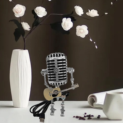 Elegant USB Desk Lamp with Vintage Microphone Design