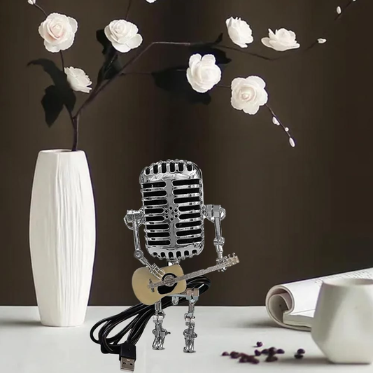 Elegant USB Desk Lamp with Vintage Microphone Design