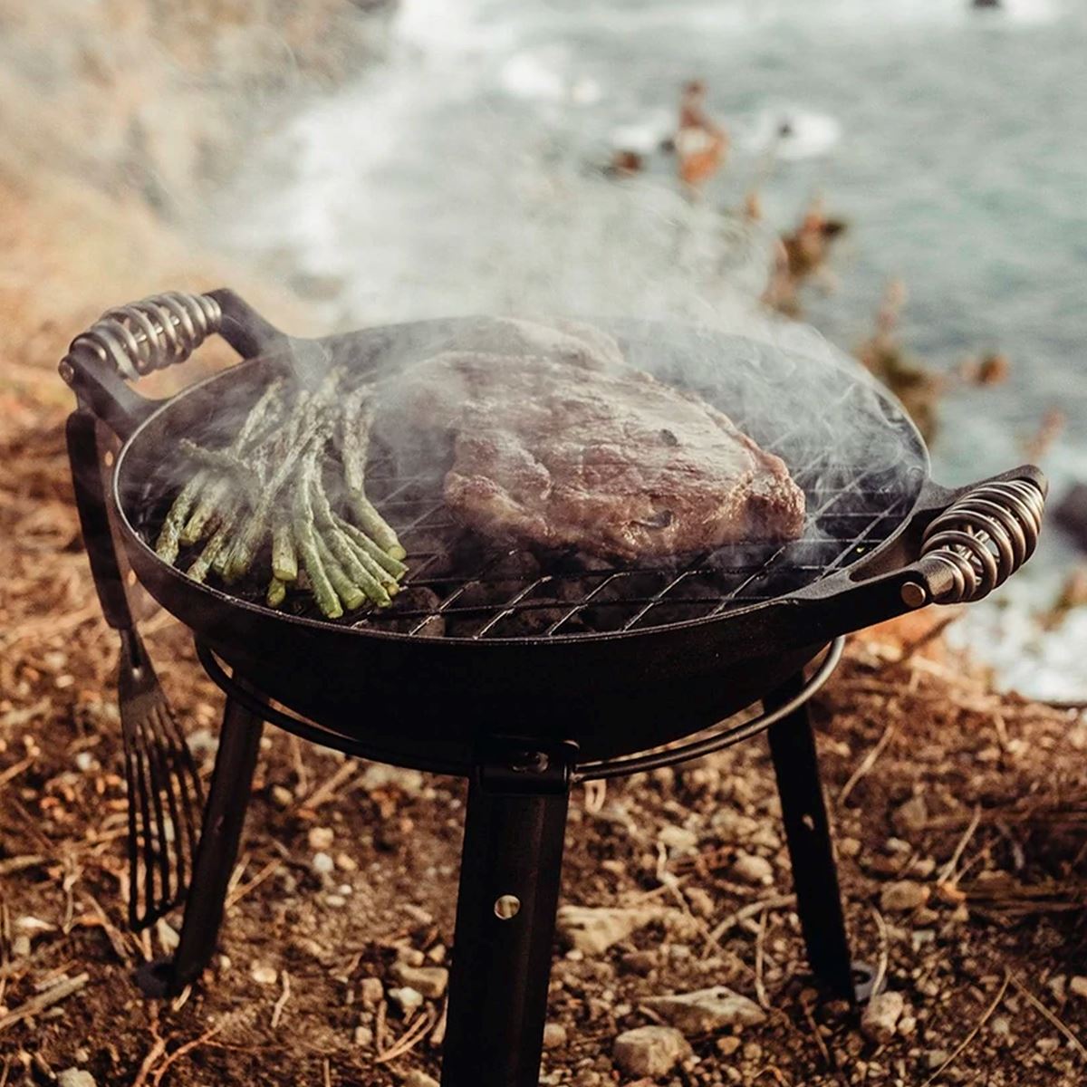 Versatile Cast Iron Outdoor Cooking Station