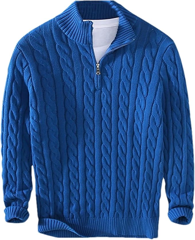 Sophisticated Comfort - Premium Zip Pullover for Men