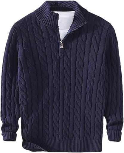 Sophisticated Comfort - Premium Zip Pullover for Men