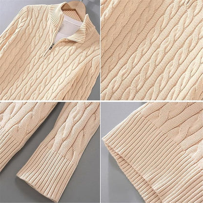 Sophisticated Comfort - Premium Zip Pullover for Men