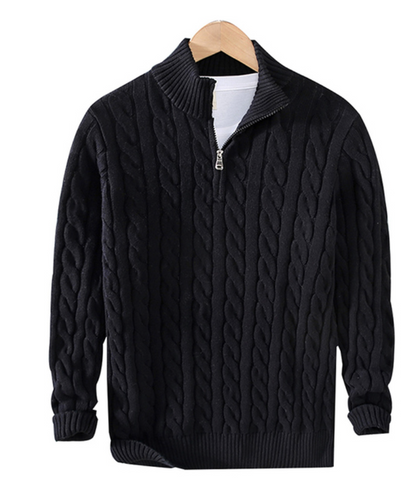 Sophisticated Comfort - Premium Zip Pullover for Men